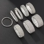 دستبند تنیسی کشی جواهری نقره ای