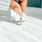 پیرسینگ ناف قلب آبکاری رودیوم پین استیل پیرسینگ ناف قلب فرشته استیل