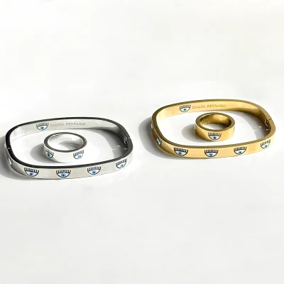 دستبند چشم مینیمال آبکاری رودیوم دستبند چشم مینیمال طلایی دستبند چشم مینیمال نقره ای