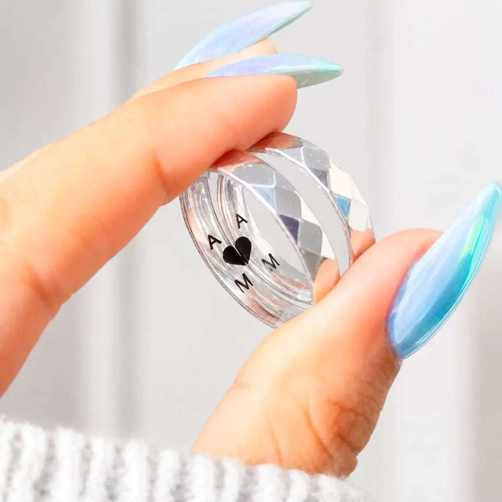 حلقه لوزی استیل حکاکی طرح نقره