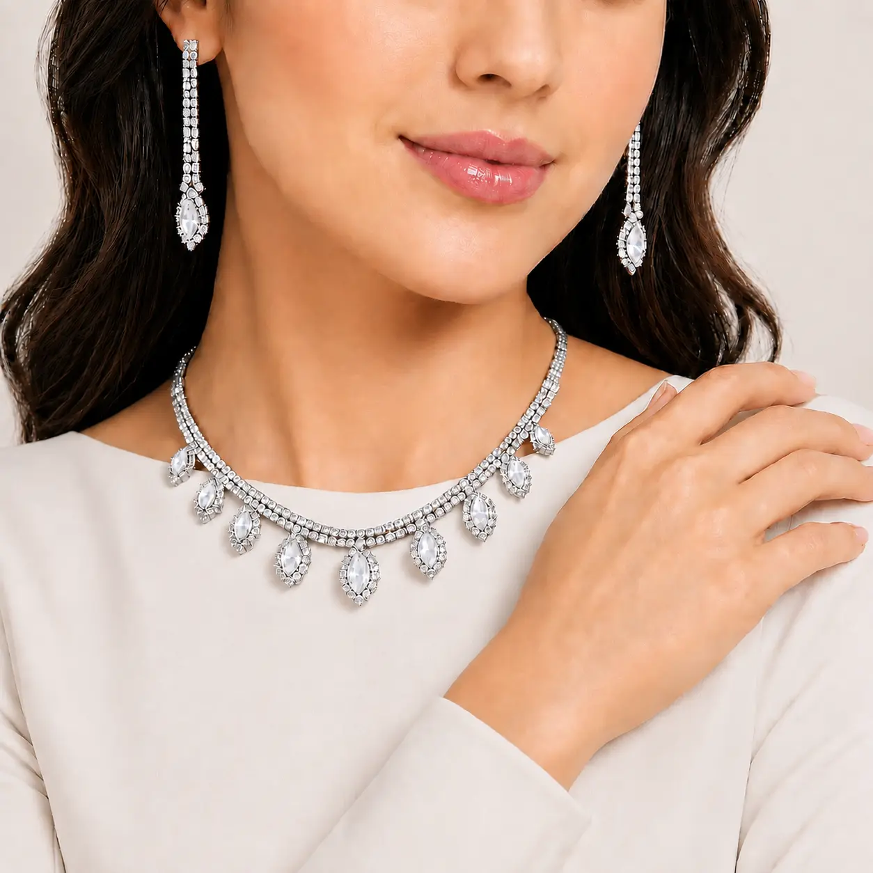 نیم ست تنیسی marquise جواهری نیم ست تنیسی marquise جواهری