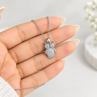گردنبند جغد لونا جواهری