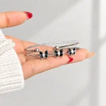 بنگل پروانه تنیسی مشکی جواهری