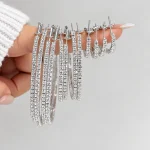 گوشواره حلقه ای کریستالی جواهری