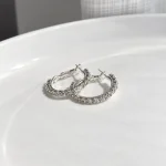 گوشواره حلقه ای کریستالی جواهری