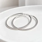 گوشواره حلقه ای کریستالی جواهری