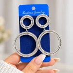 گوشواره اوربیت رویال کریستالی آویز دار حلقه ای