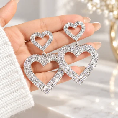 گوشواره قلب رویال کریستالی
