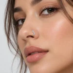 پیرسینگ بینی طرح موج جواهری نقره