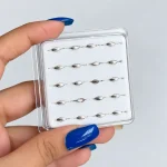 پیرسینگ بینی برگ مینیمال نقره